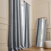 Rideau lin lavé occultant, passants cuir, Private