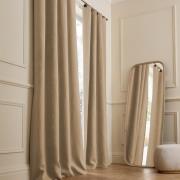 Rideau lin lavé occultant, passants cuir, Private